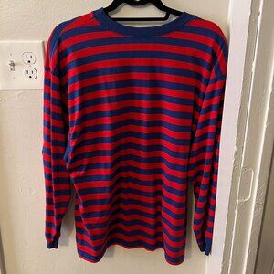 Red and blue striped shirt